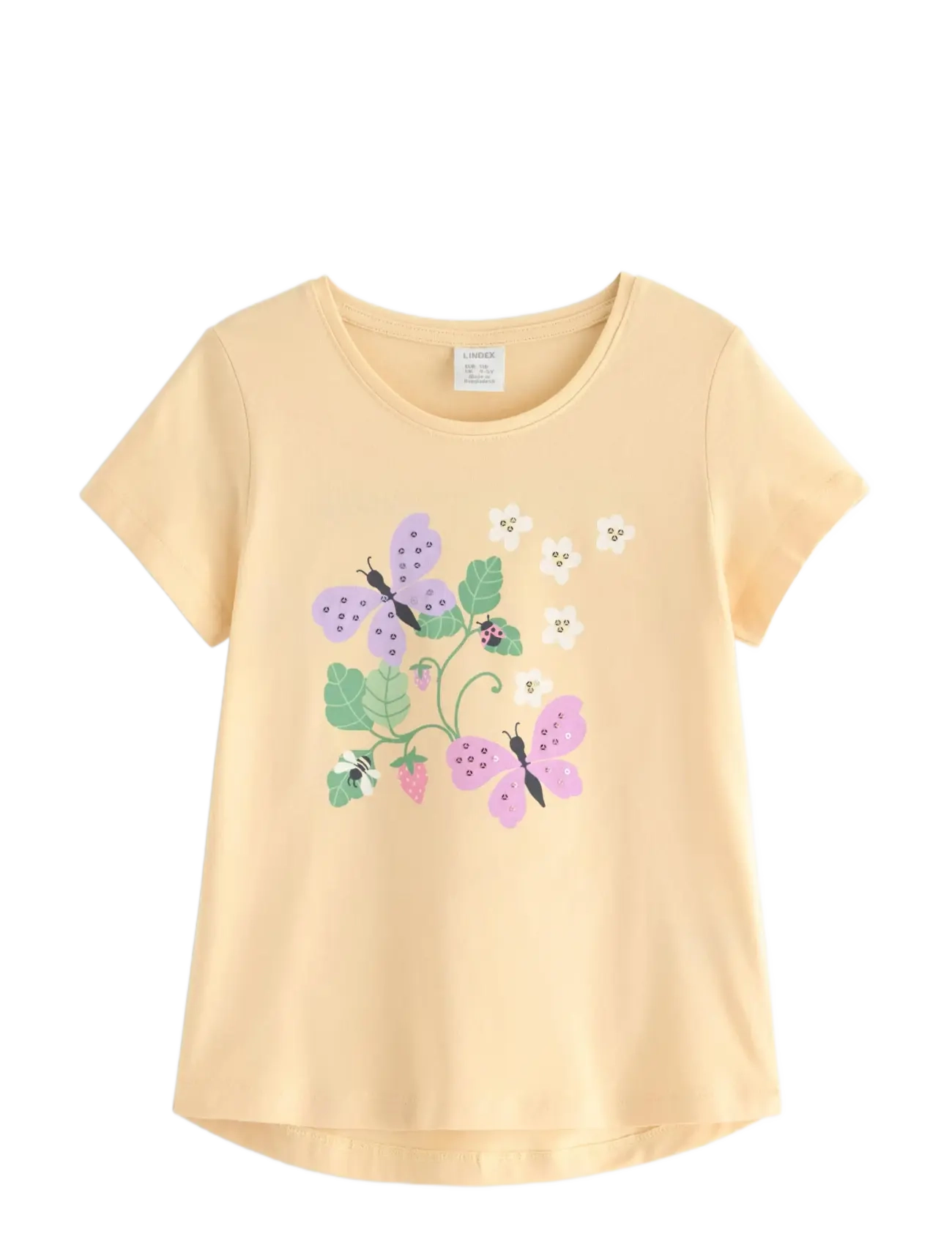 Lindex Short-Sleeved Top, 98, Yellow, T-Shirts > Kortærmede, Børn