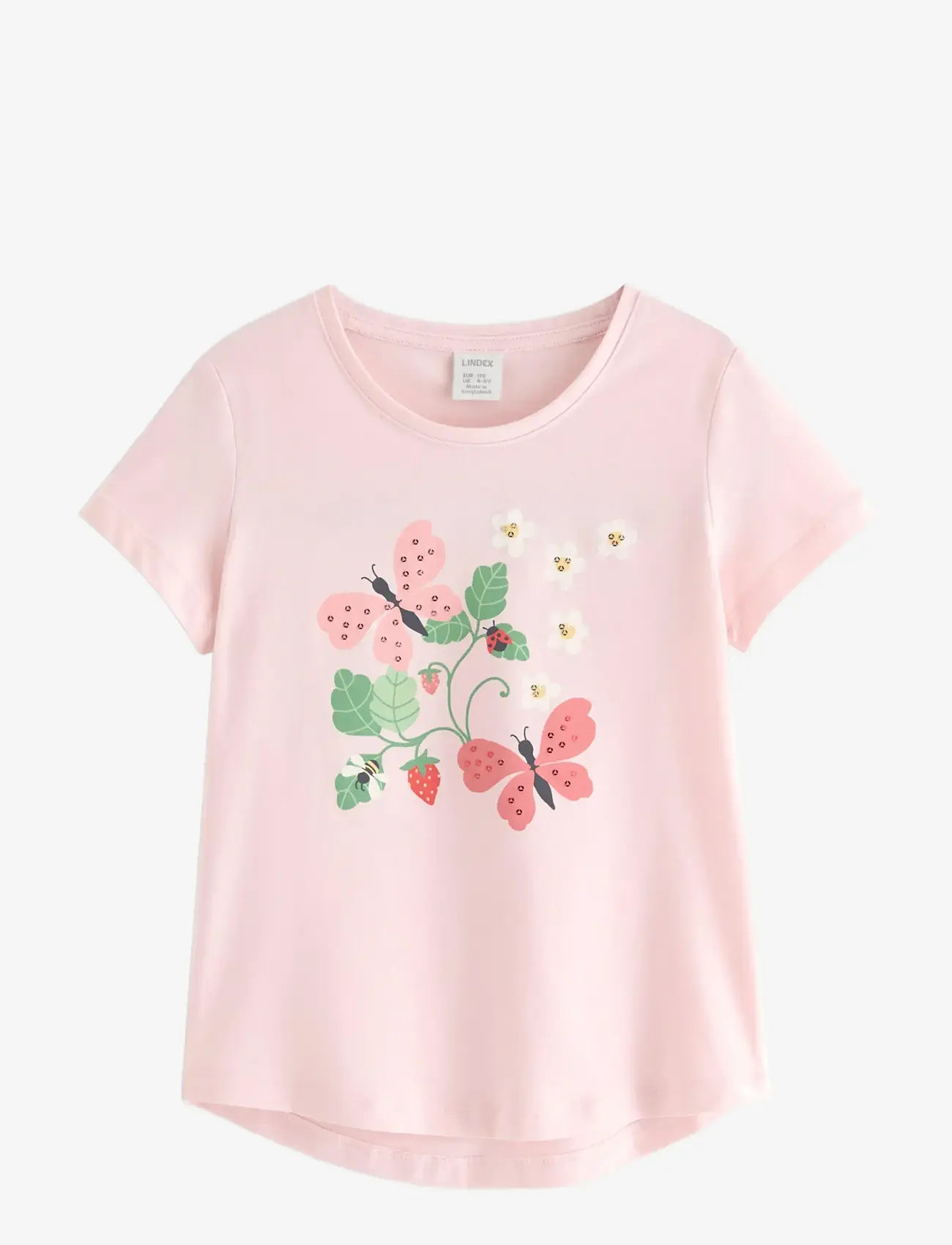 Lindex - Short-sleeved top - kortärmade t-shirts - light pink - 0