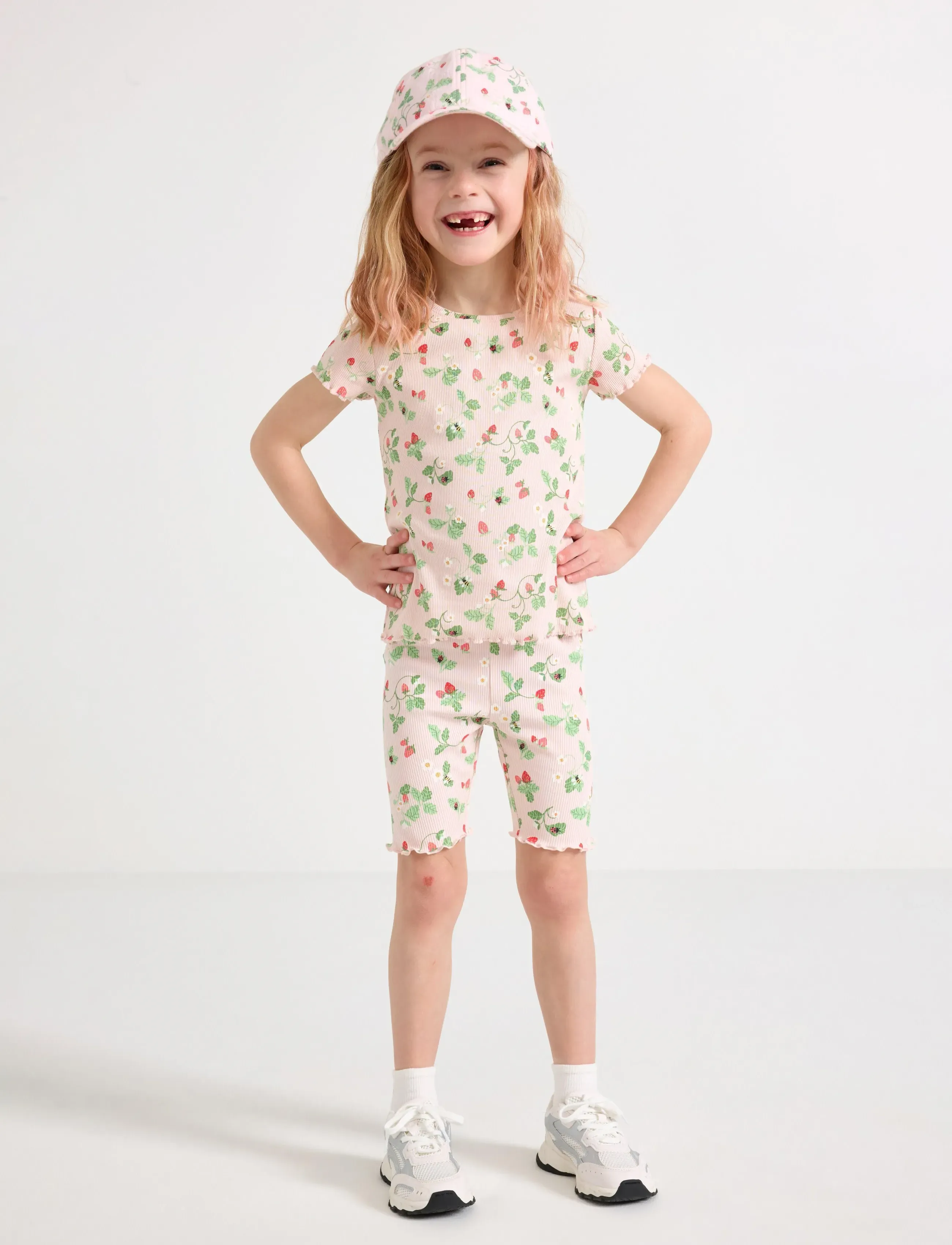 Lindex Ribbed cycling shorts - Nederdelar - LIGHT PINK / pink/rose