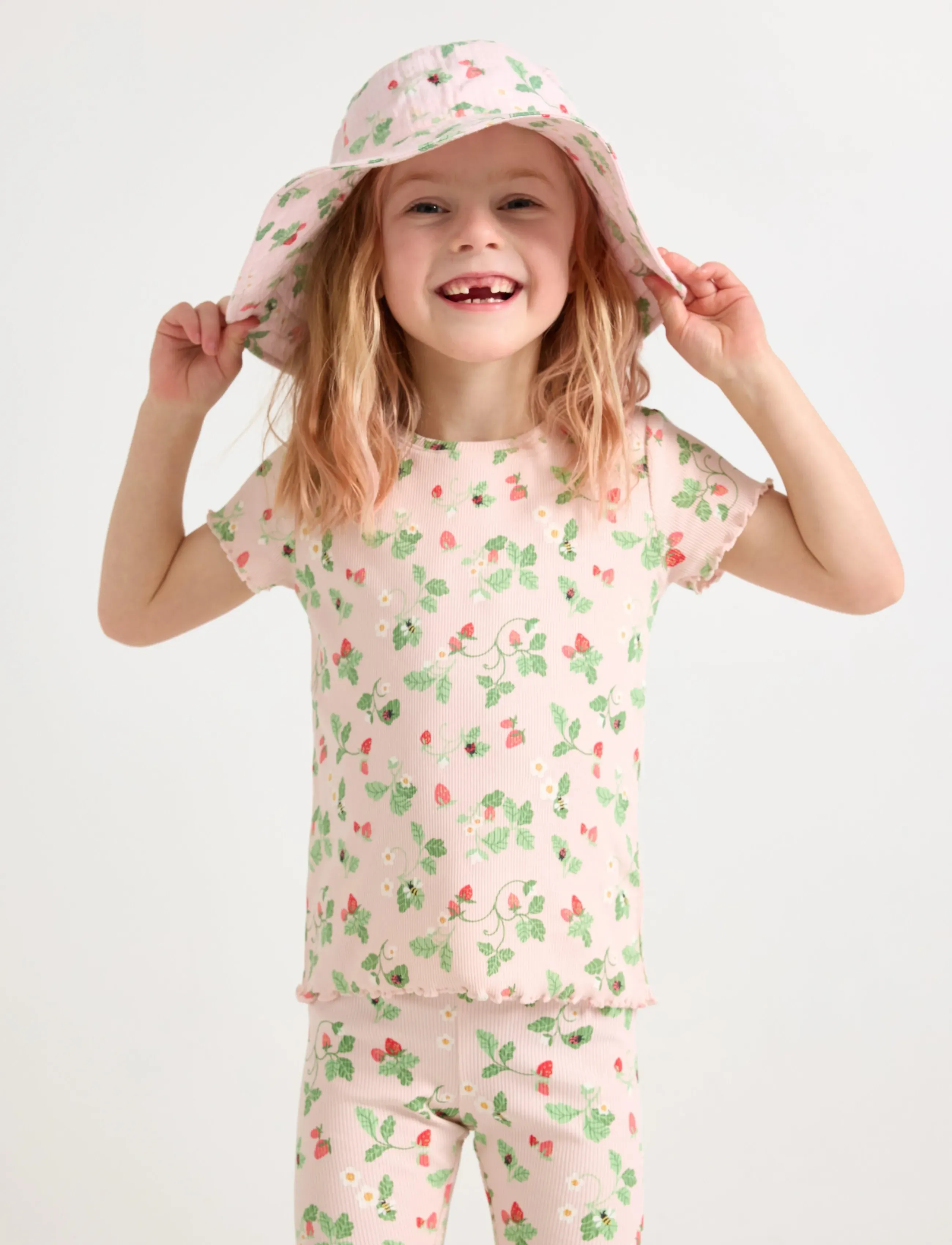 Lindex 2-pack ribbed top - Toppar & T-shirts - LIGHT PINK / yellow