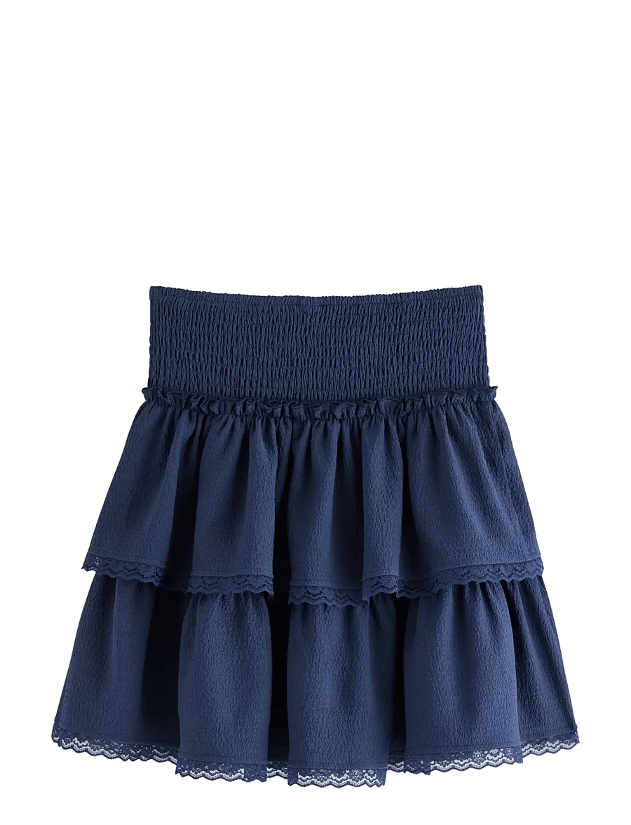 Lindex - Skirt with flounces - korte nederdele - dark blue - 2