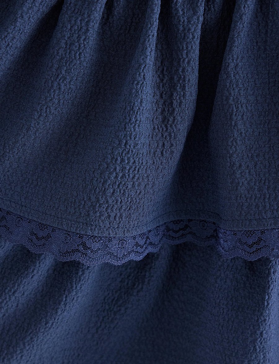 Lindex - Skirt with flounces - korte nederdele - dark blue - 5