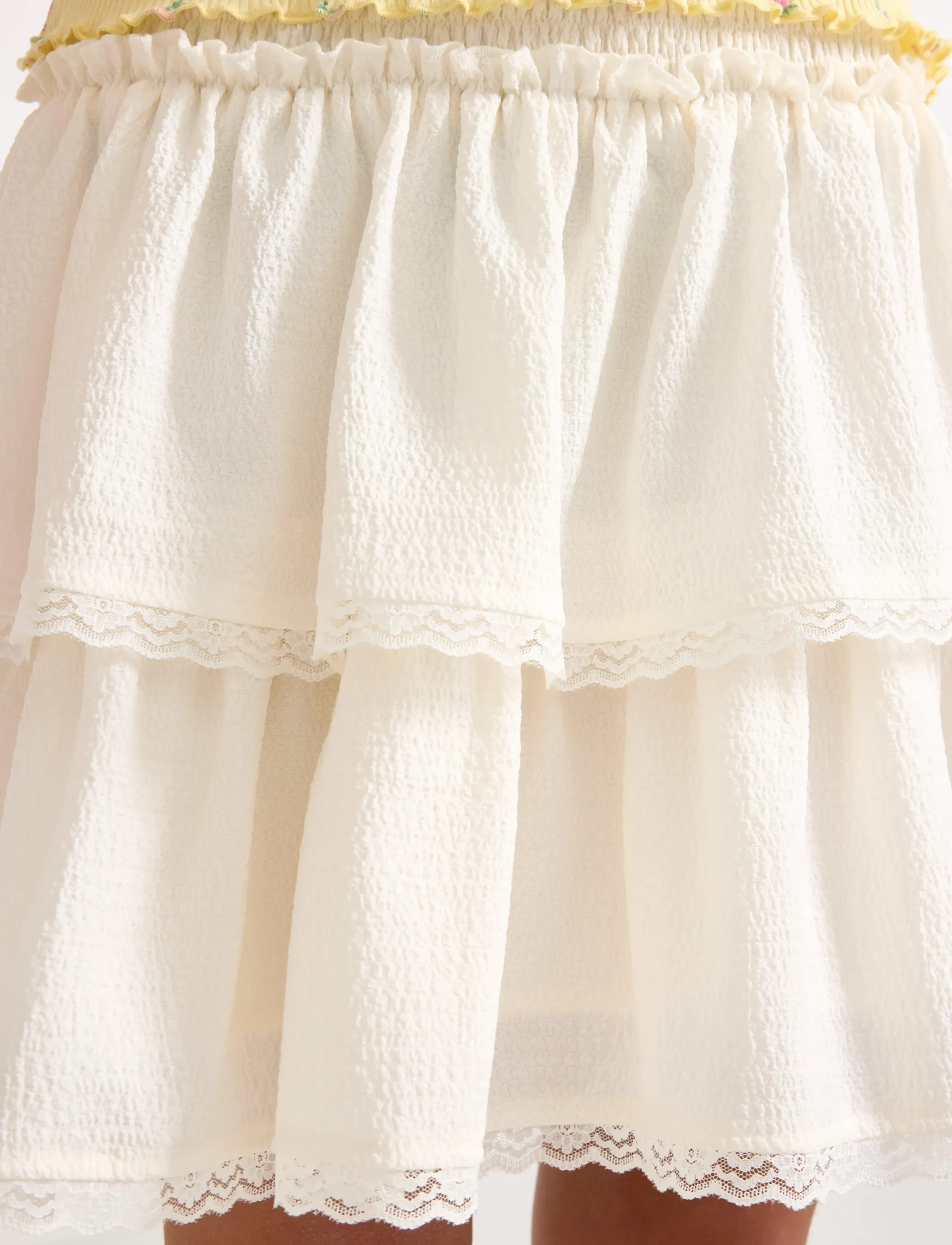 Lindex - Skirt with flounces - nederdele - off white - 4