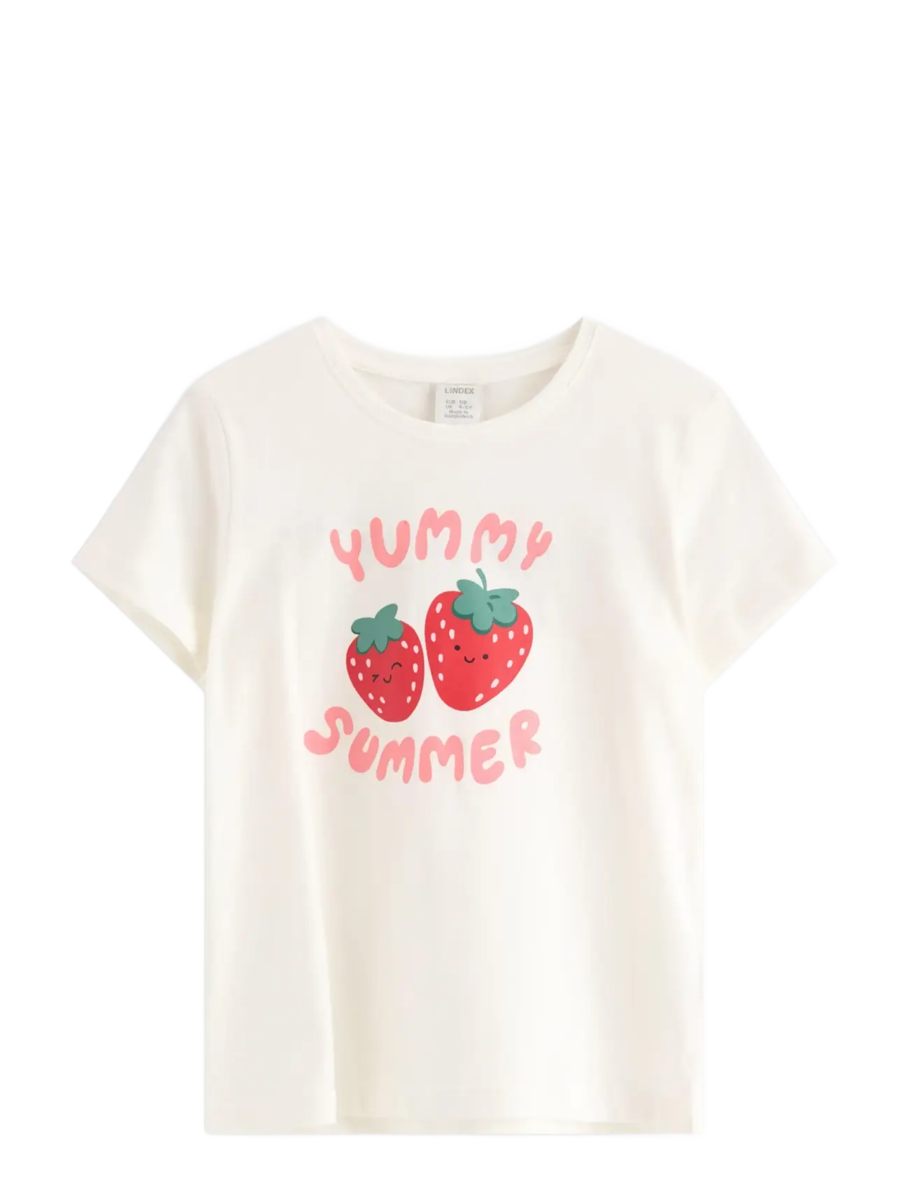 Lindex Short-sleeved top - Shop efter størrelse - LIGHT DUSTY WHITE / red