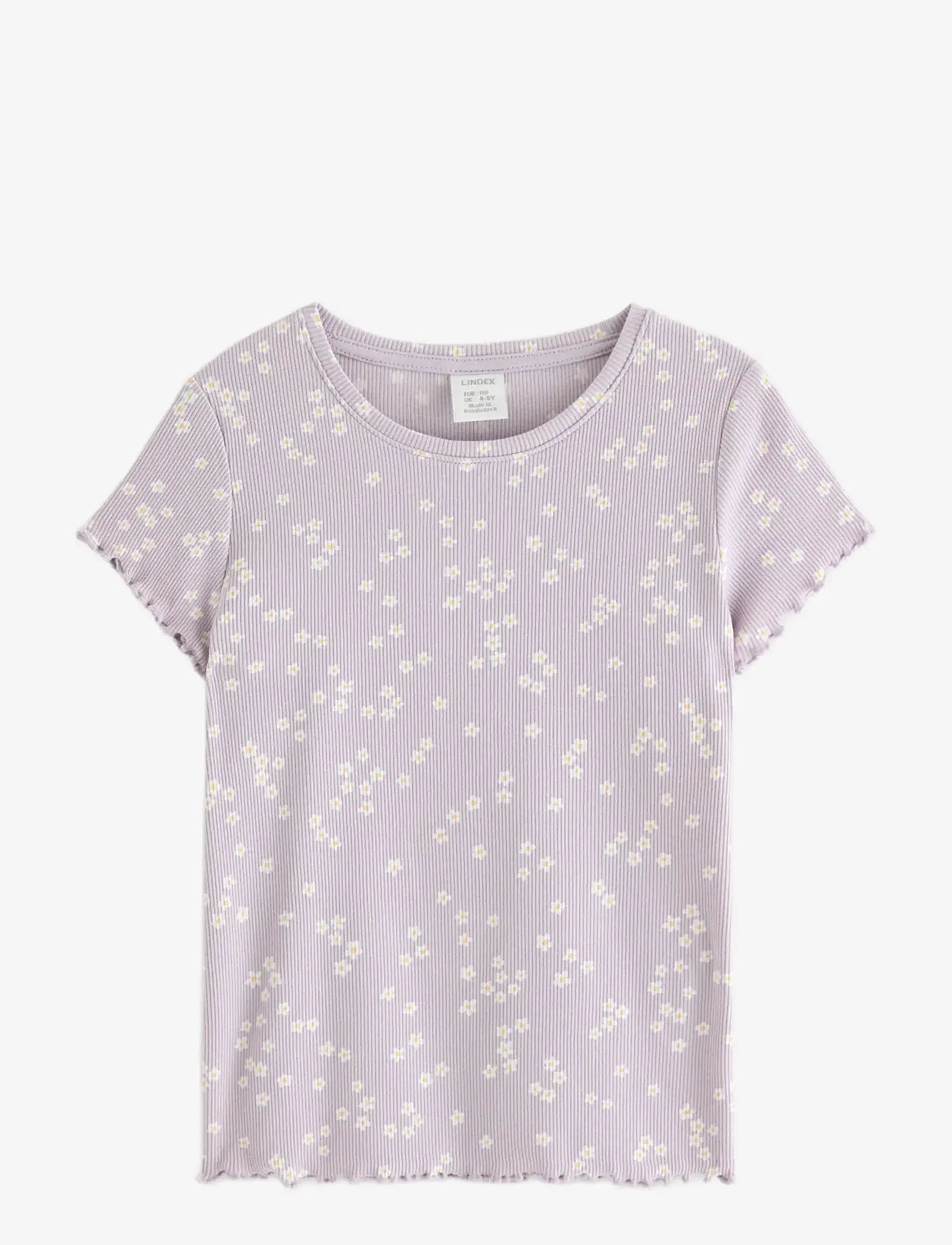 Lindex - Ribbed short-sleeved top - short-sleeved t-shirts - light dusty lilac - 1