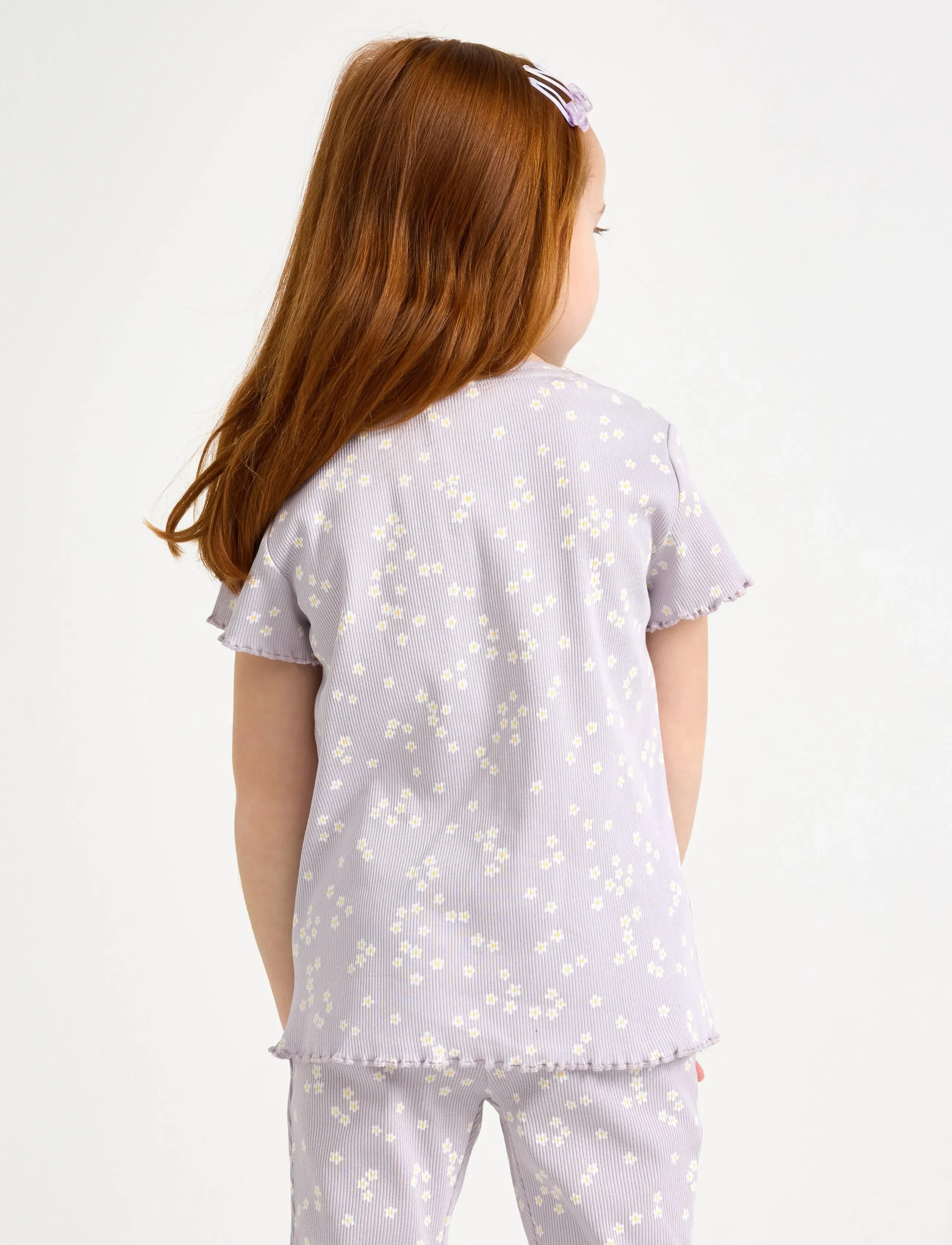 Lindex - Ribbed short-sleeved top - lühikeste varrukatega t-särgid - light dusty lilac - 3