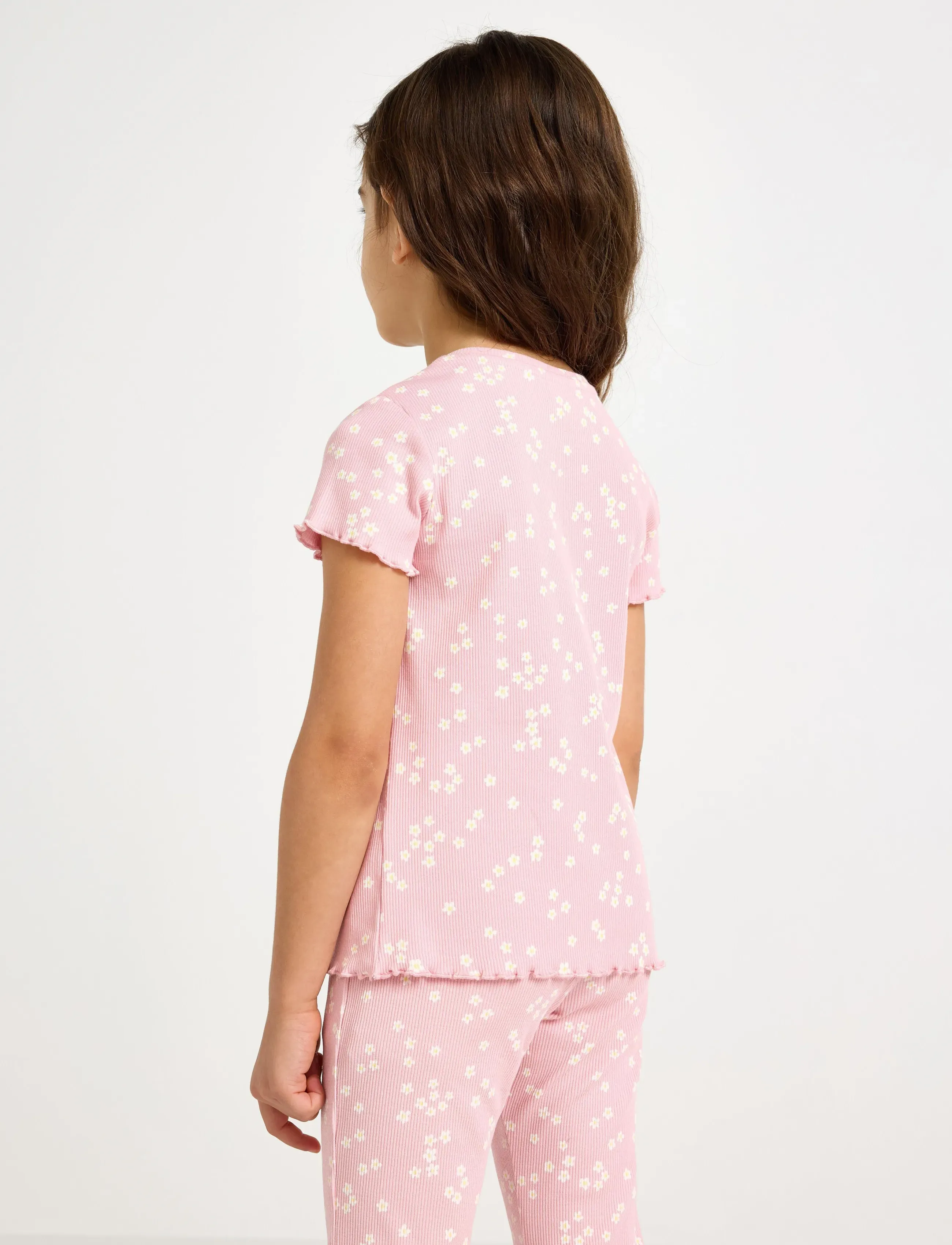 Lindex - Ribbed short-sleeved top - lühikeste varrukatega t-särgid - light pink - 3