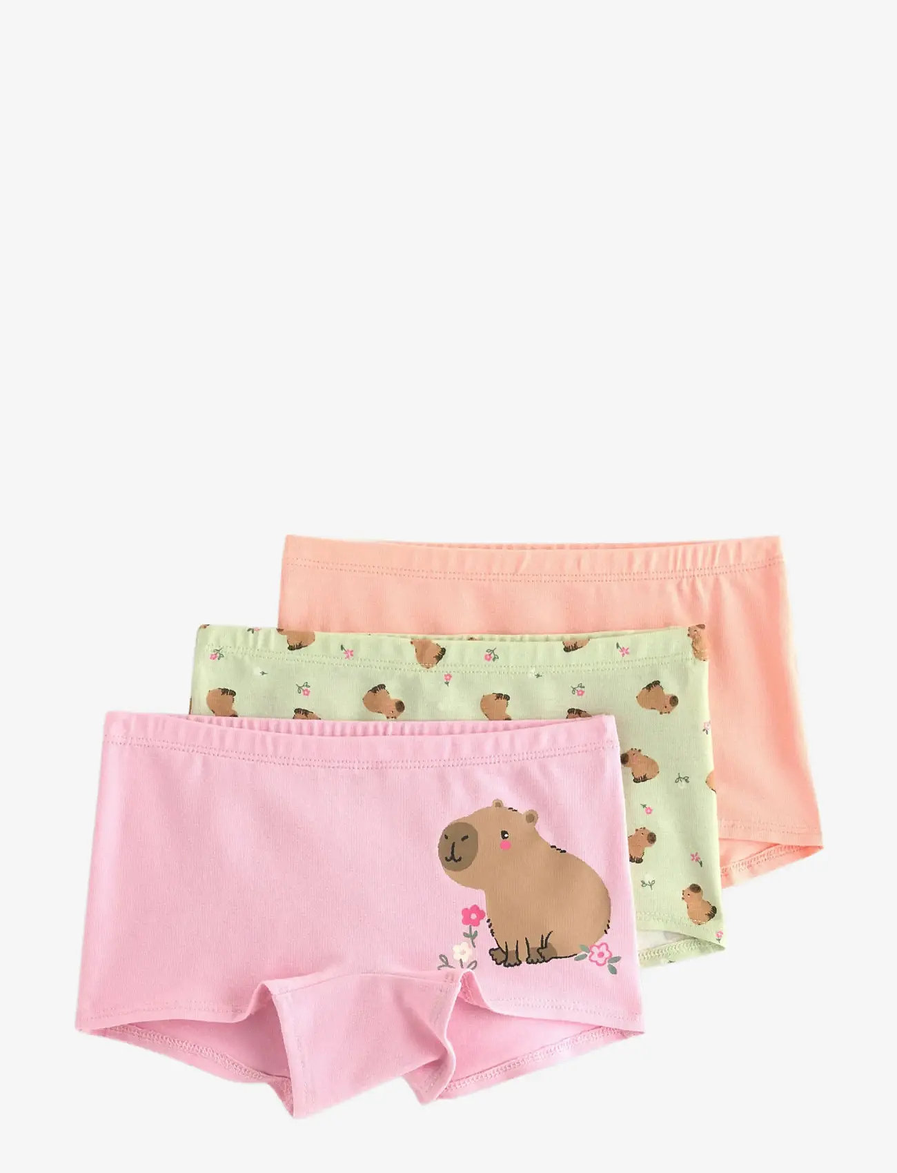Lindex - 3-pack boxer briefs with capybara motif - trusser - light dusty green - 0