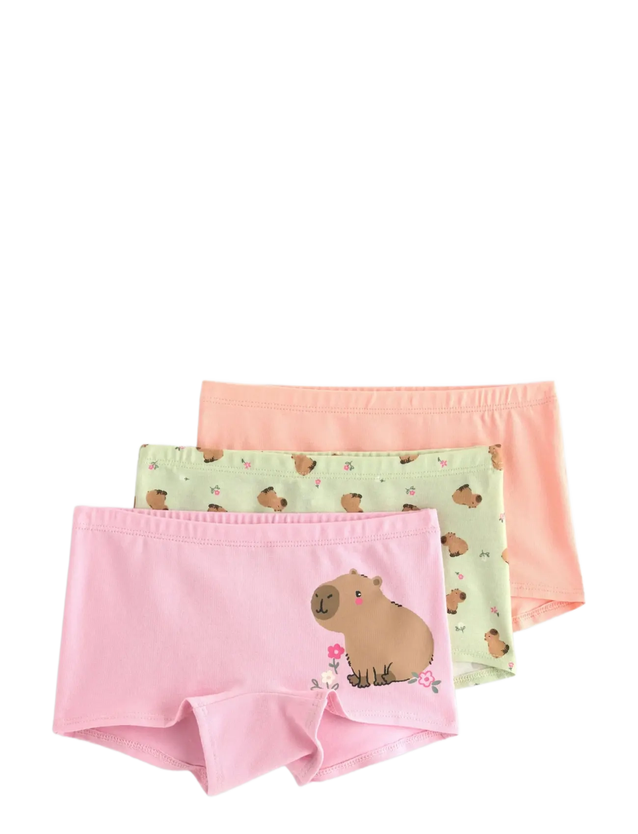 Lindex 3-pack boxer briefs with capybara motif - Clothing - LIGHT DUSTY GREEN / pink/rose