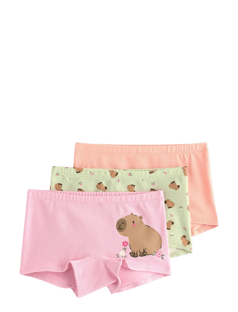 Lindex - 3-pack boxer briefs with capybara motif - trusser - light dusty green - 0