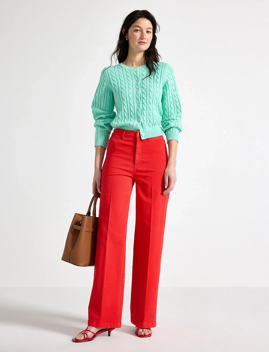 Lindex - Wide trousers - laia säärega püksid - light dusty red - 0