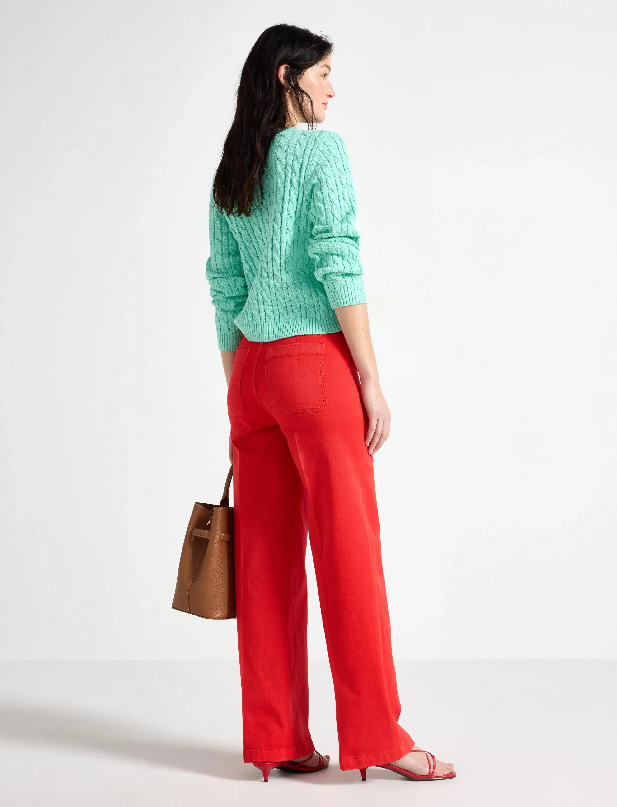 Lindex - Wide trousers - vida byxor - light dusty red - 3