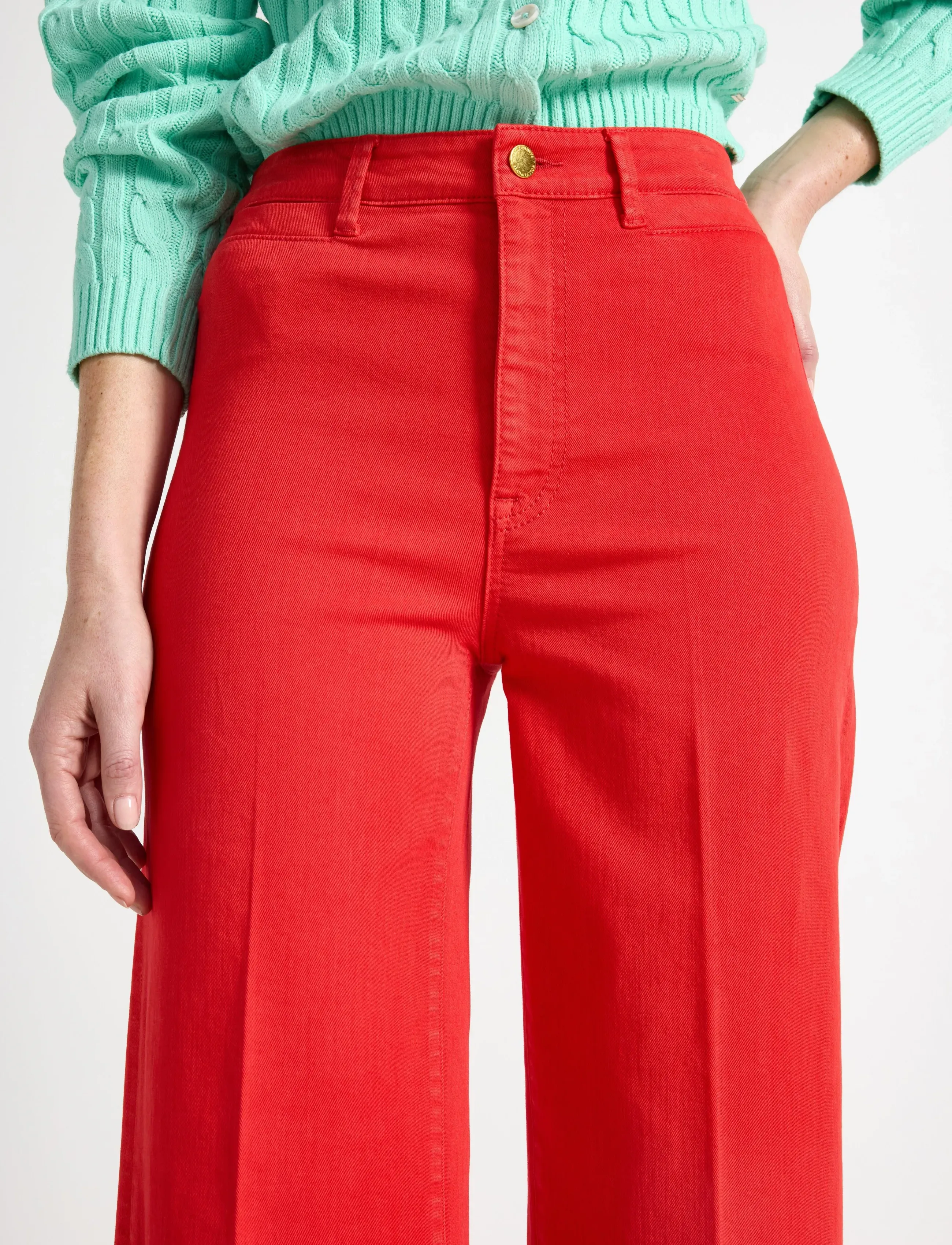 Lindex - Wide trousers - vida byxor - light dusty red - 4