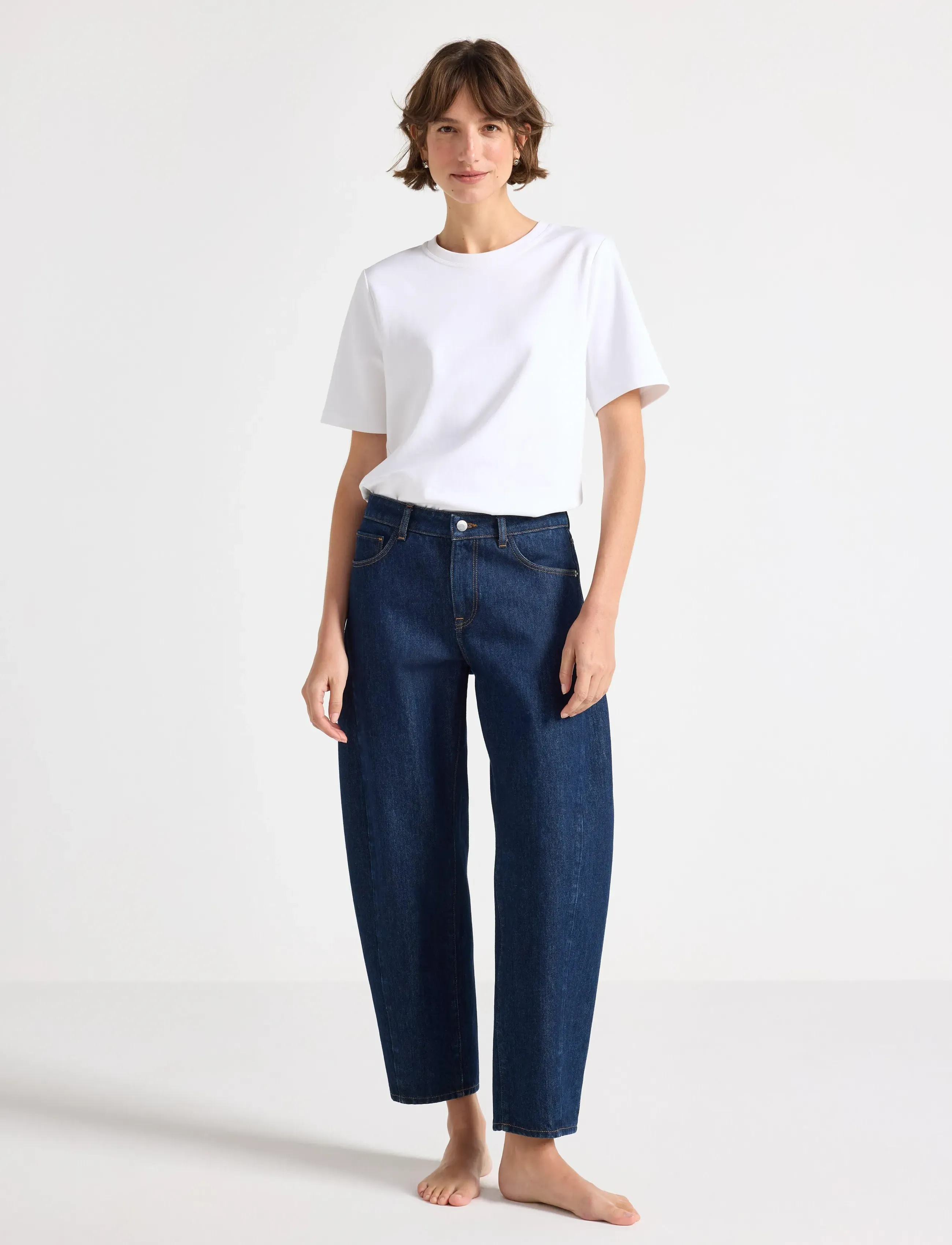 Lindex BARREL jeans with ankle length - Mode trends - DARK DENIM / navy