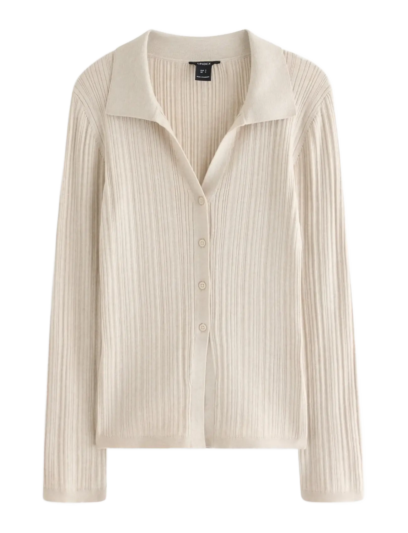 LINDEX Ribbed Cardigan Beige - M - Damen