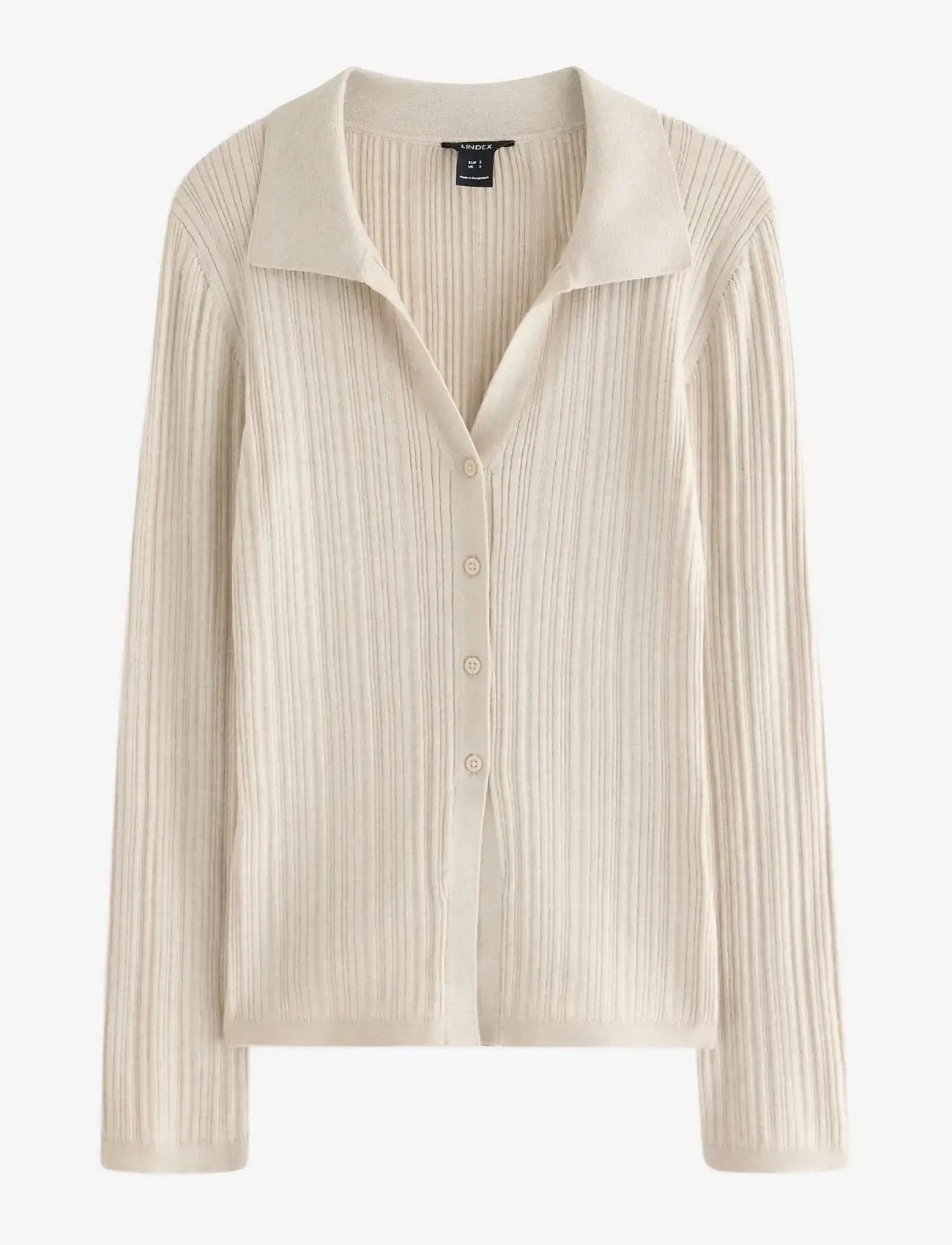 Lindex - Ribbed cardigan - cardigans - light beige - 1