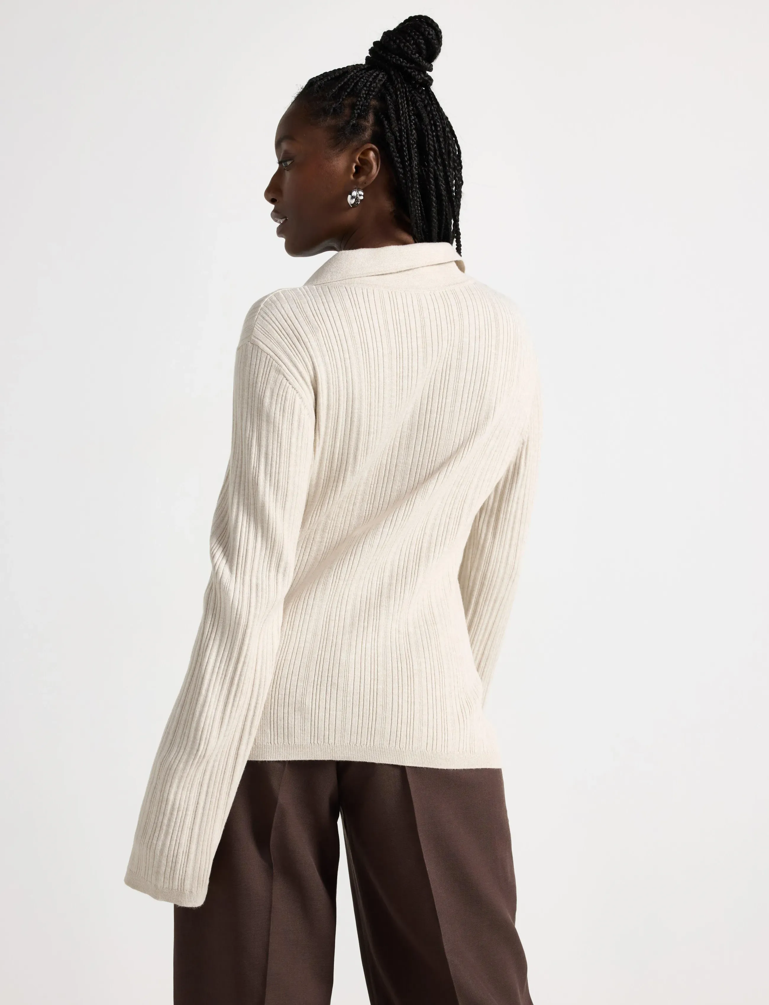 Lindex - Ribbed cardigan - laveste priser - light beige - 3