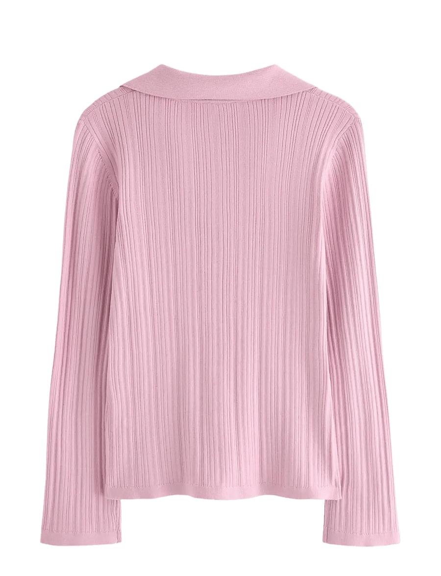 Lindex - Ribbed cardigan - strickjacken - light dusty pink - 2