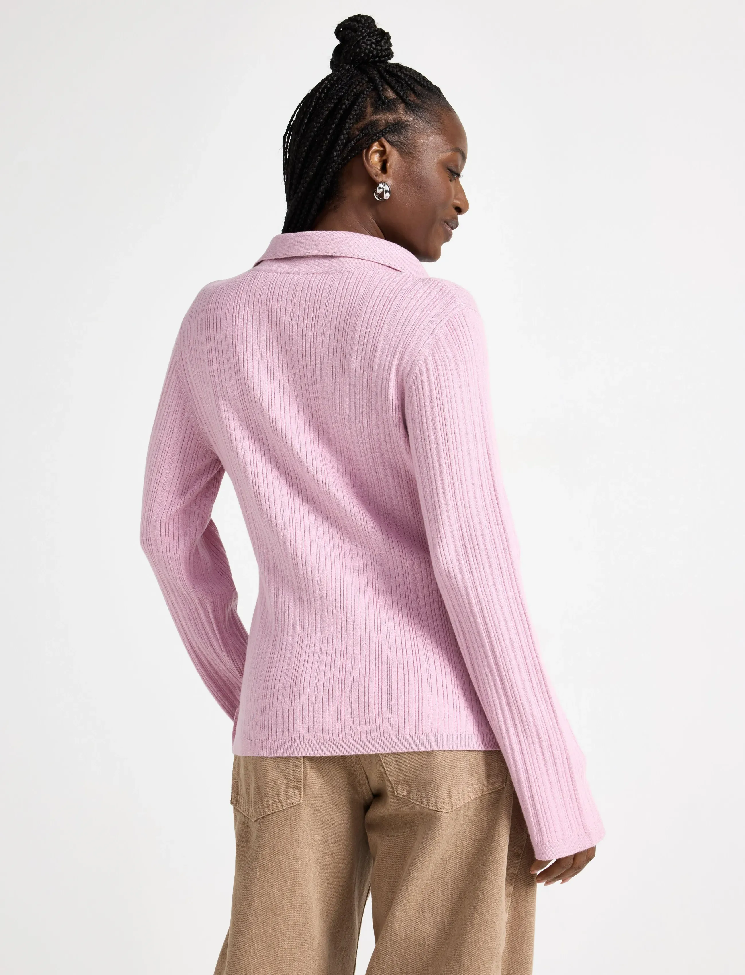 Lindex - Ribbed cardigan - cardigans - light dusty pink - 3