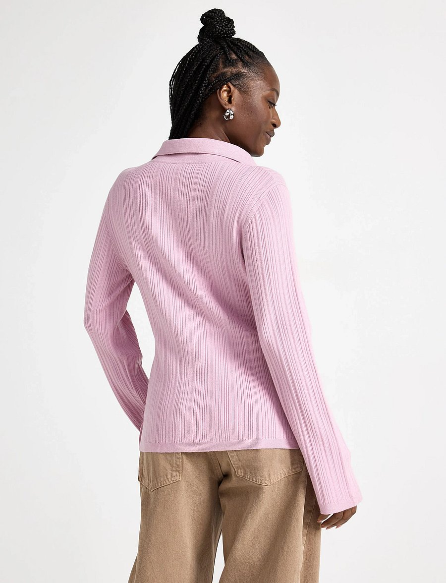 Lindex - Ribbed cardigan - strickjacken - light dusty pink - 3
