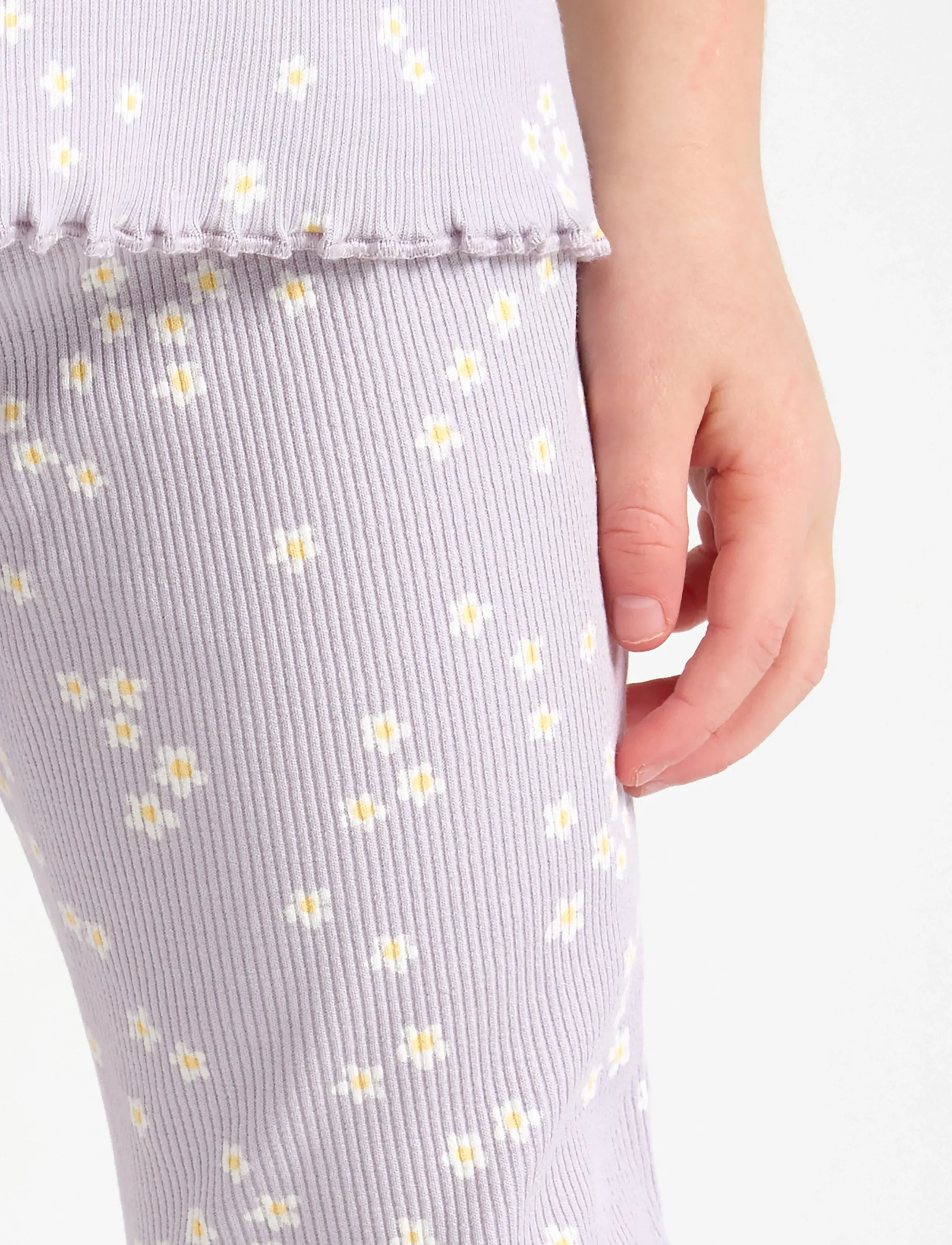 Lindex - Ribbed leggings - leggings - light dusty lilac - 4