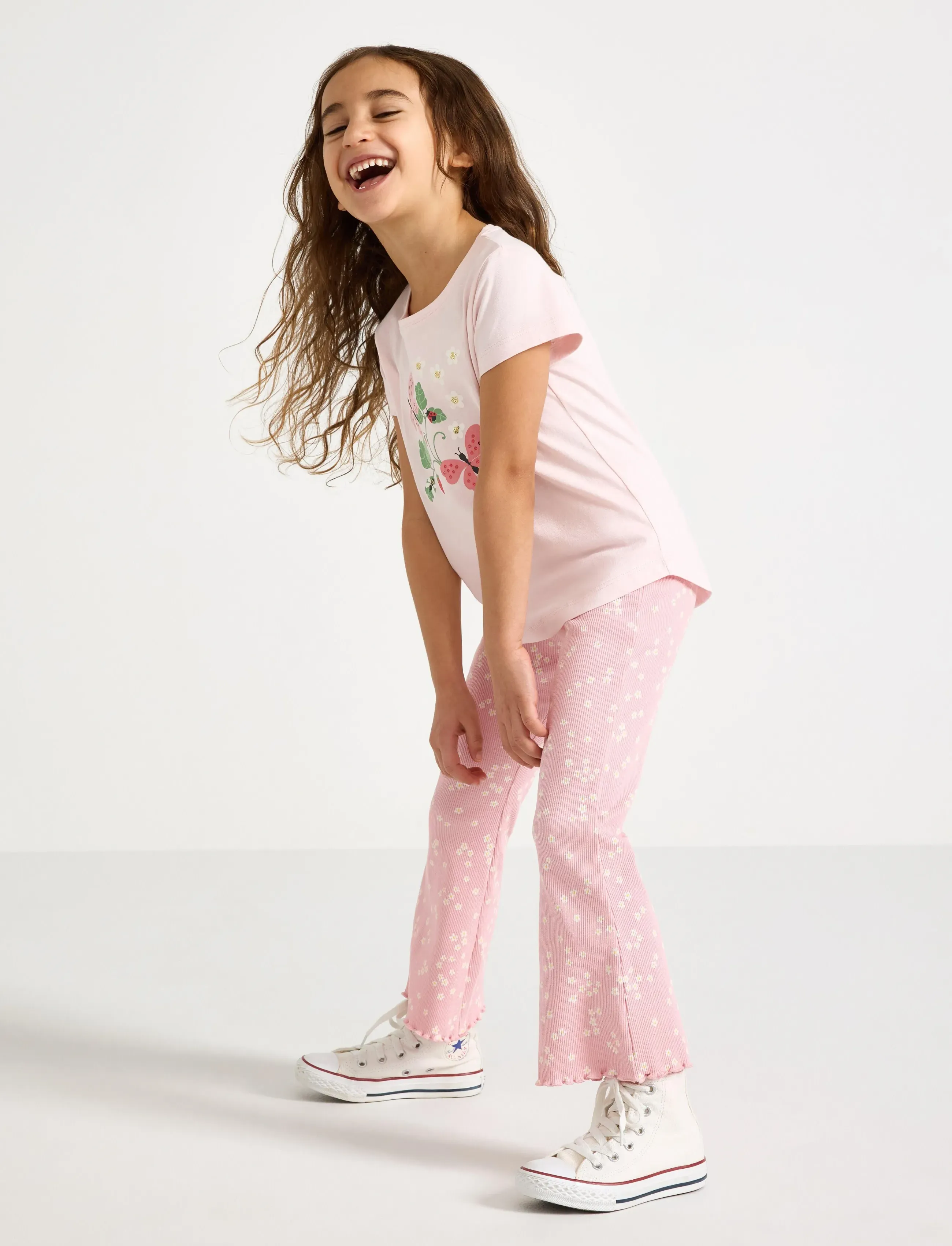 Lindex Ribbed leggings - Leggings - LIGHT PINK / pink/rose