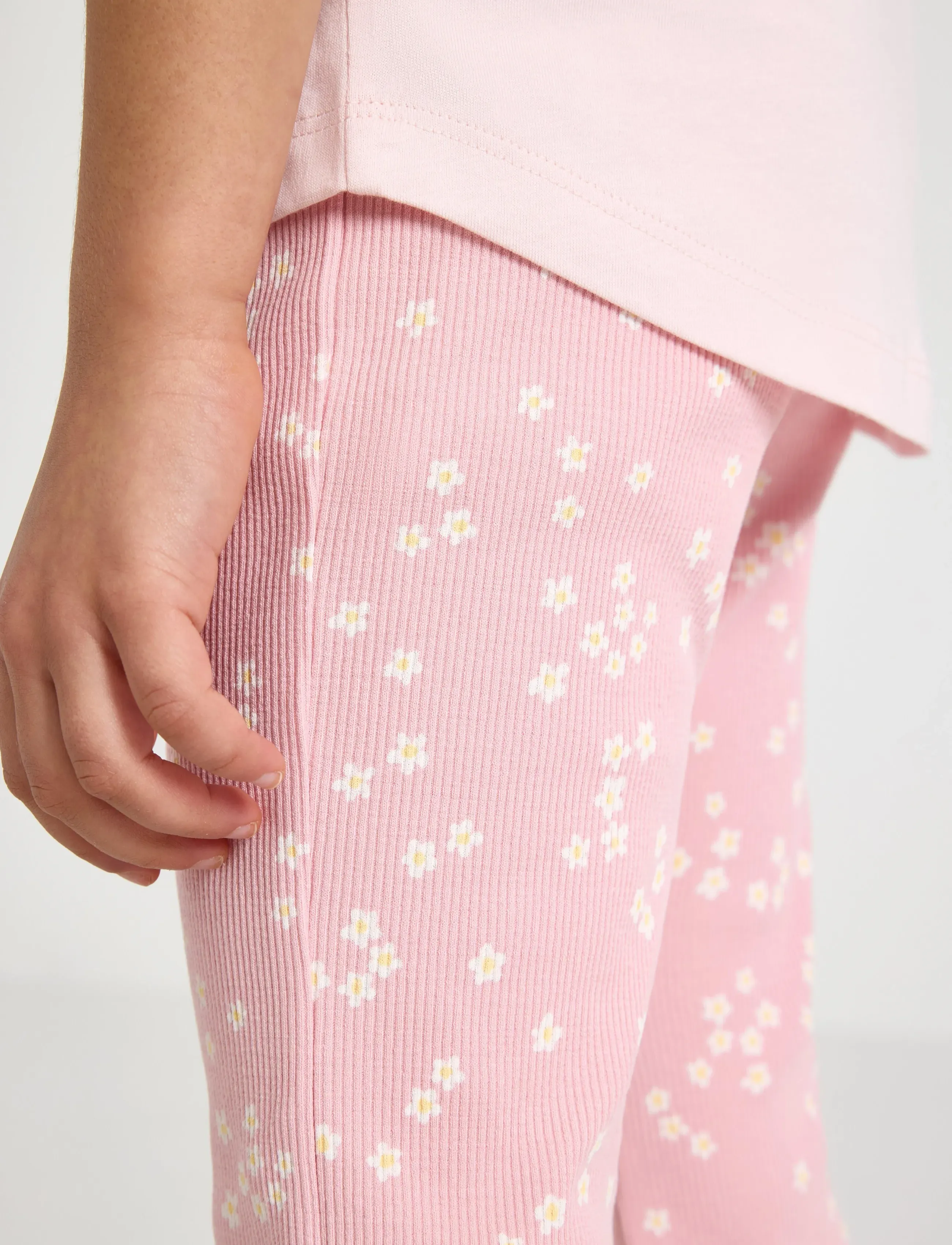 Lindex - Ribbed leggings - leggings - light pink - 4