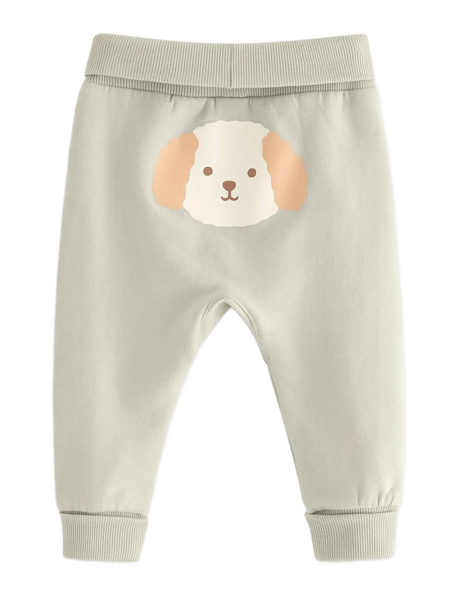 Lindex - Trousers w print at back NB - mjukisbyxor - light dusty green - 1