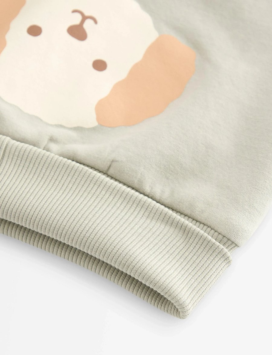 Lindex - Trousers w print at back NB - mjukisbyxor - light dusty green - 2