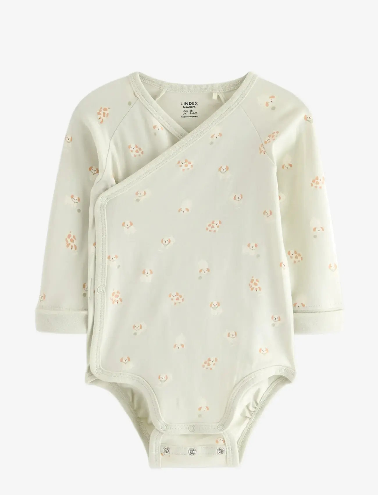 Lindex - Body wrap dog - långärmade bodies - light dusty green - 0