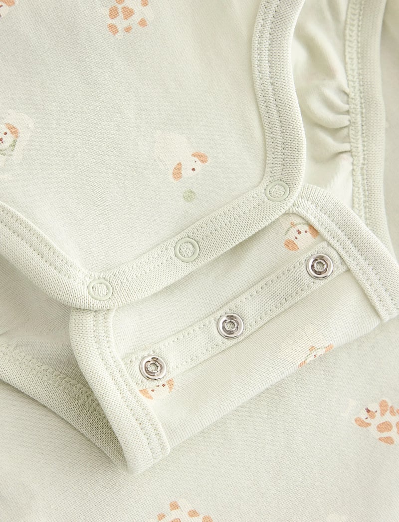 Lindex - Body wrap dog - långärmade bodies - light dusty green - 2