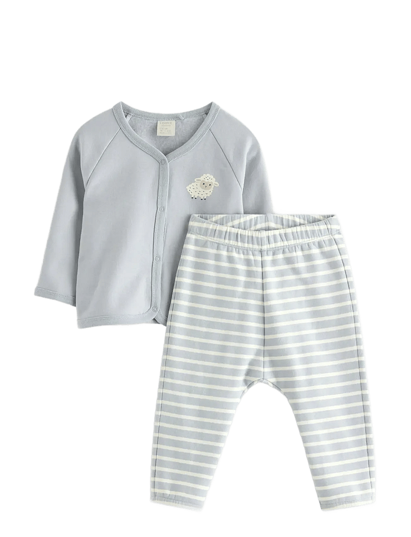 Lindex - Set jacket and trousers - sæt med langærmet t-shirt - light dusty blue - 0