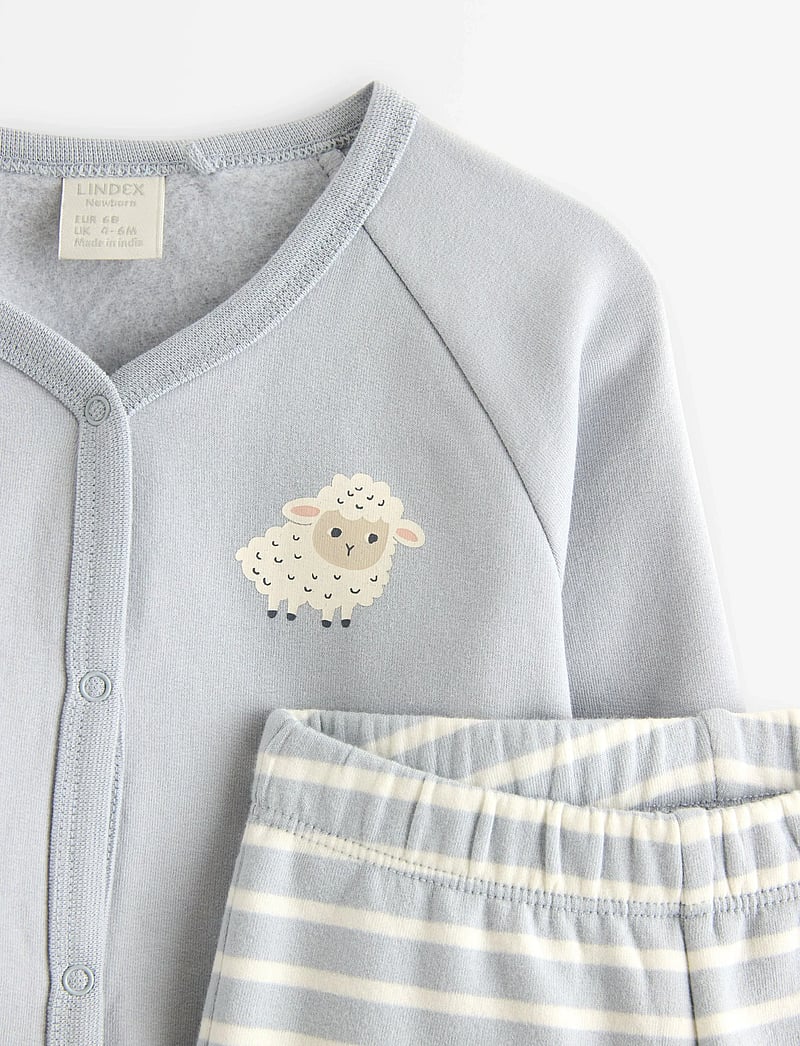 Lindex - Set jacket and trousers - sæt med langærmet t-shirt - light dusty blue - 2