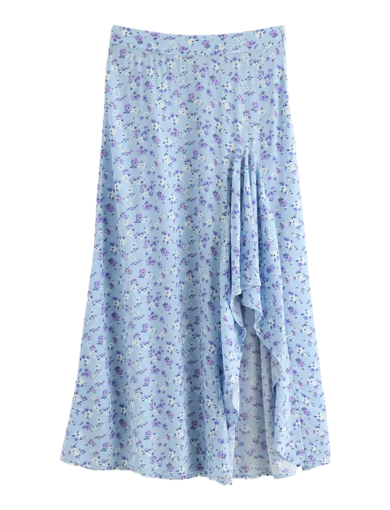 Lindex Skirt with flounce - Tøj - LIGHT BLUE / multi