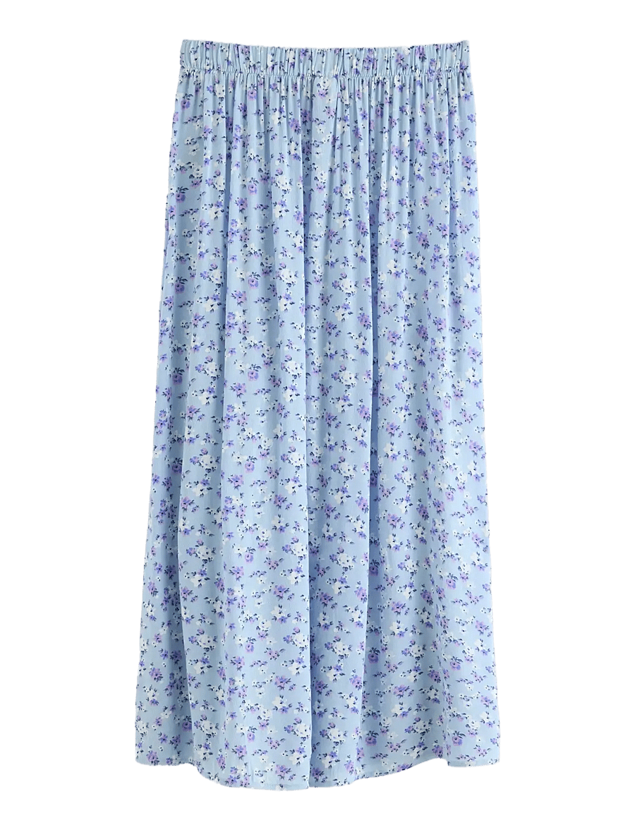 Lindex - Skirt with flounce - midi rokken - light blue - 2