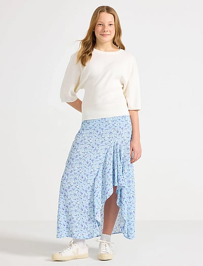 Lindex Skirt with flounce - Klänningar & Kjolar - LIGHT BLUE / multi