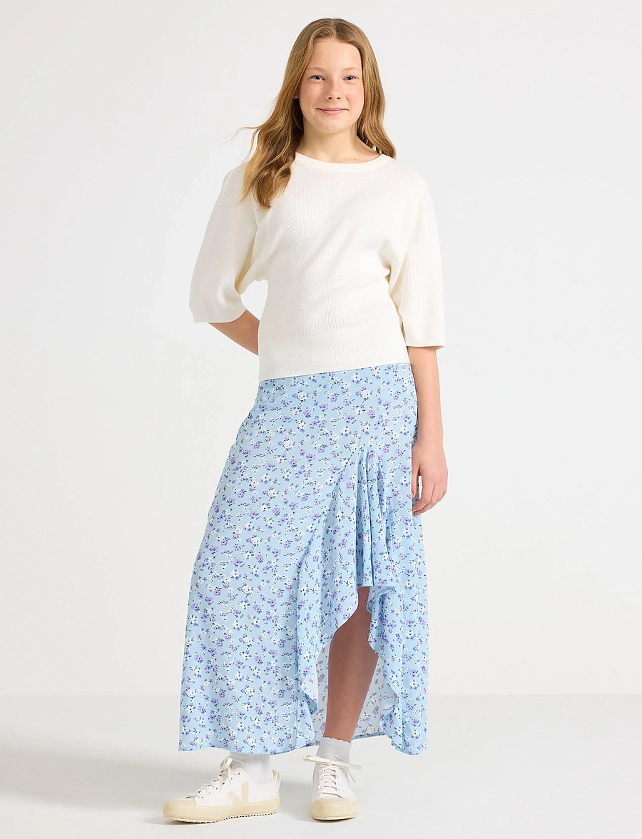 Lindex - Skirt with flounce - midi rokken - light blue - 0