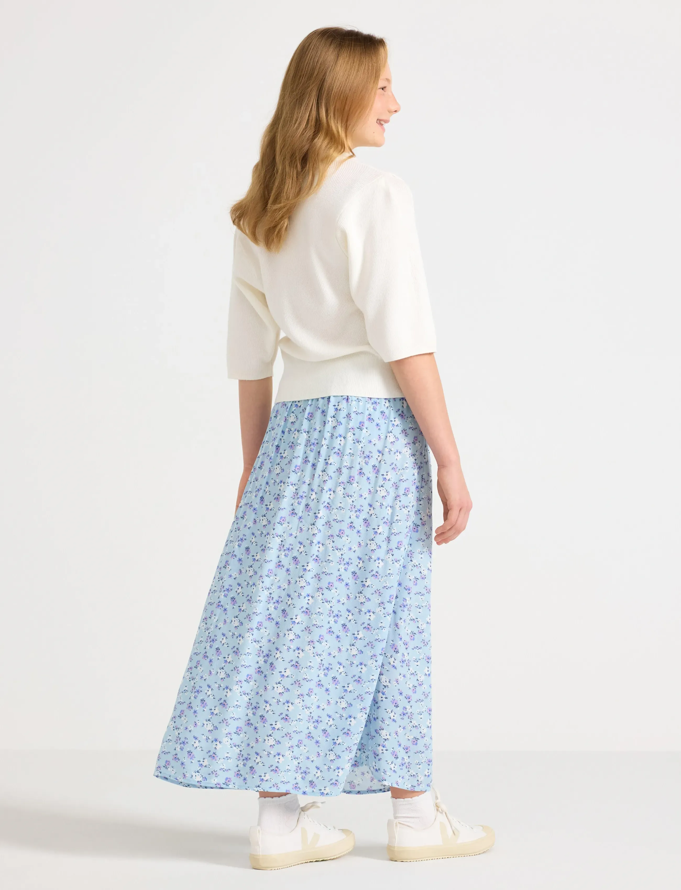 Lindex - Skirt with flounce - midi-röcke - light blue - 3