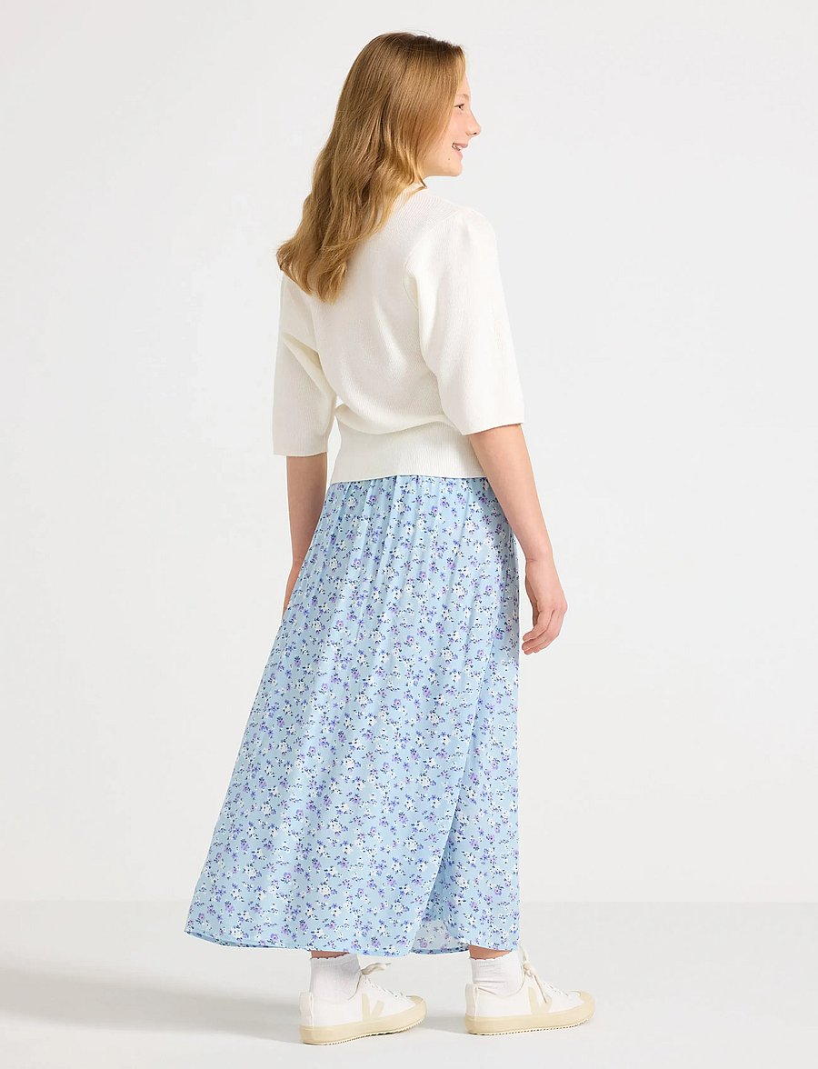 Lindex - Skirt with flounce - midi rokken - light blue - 3
