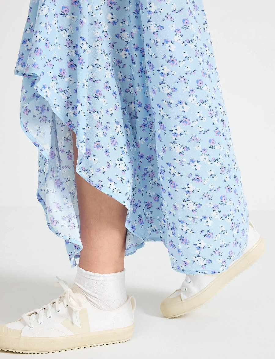 Lindex - Skirt with flounce - midi rokken - light blue - 4