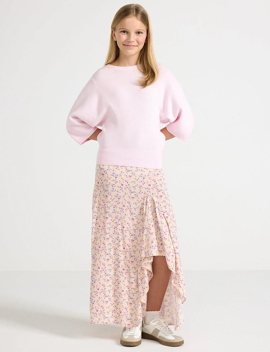 Lindex - Skirt with flounce - midi nederdele - light yellow - 0