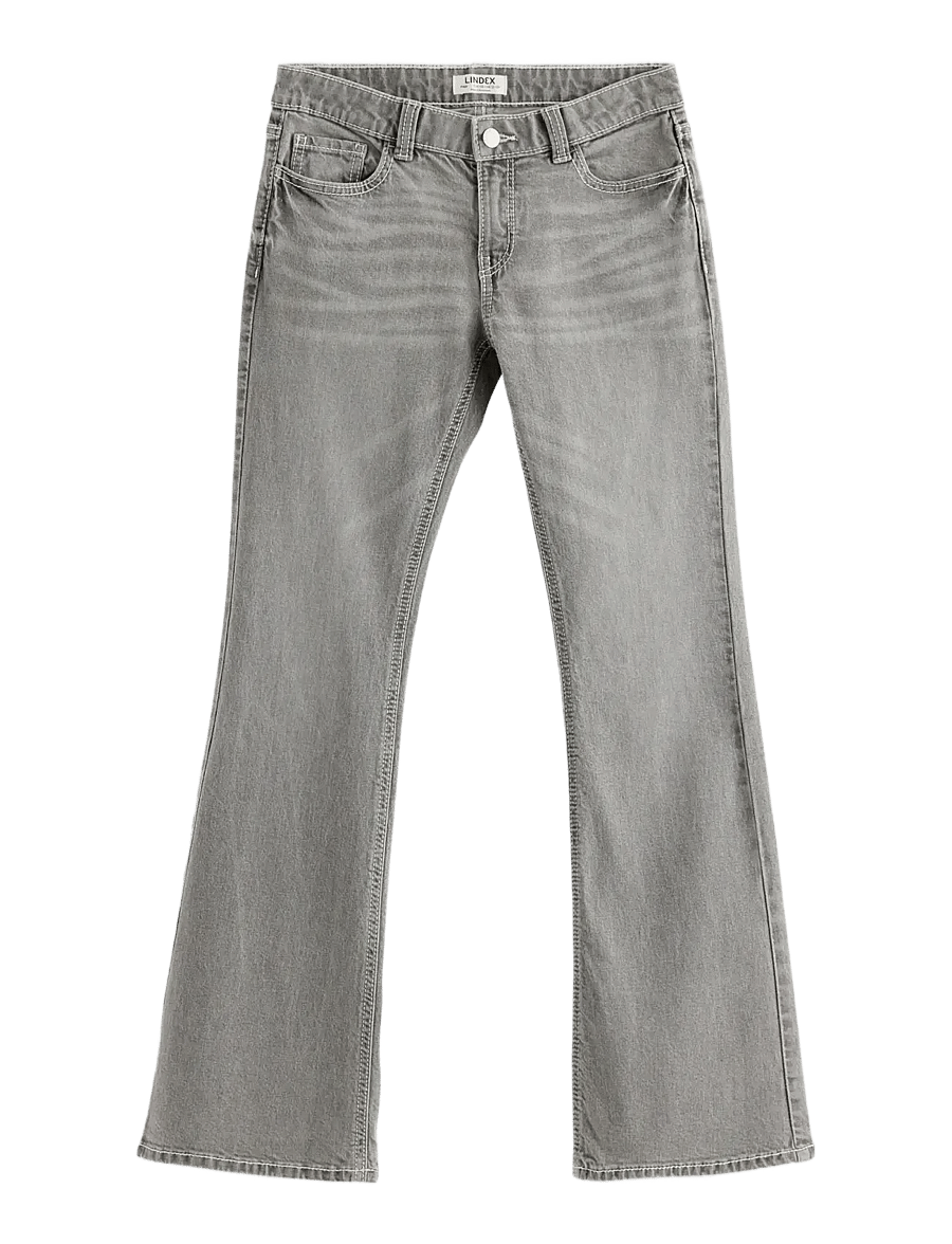 Lindex - FREJA Flared leg jeans with decorated back pockets - bootcut jeans - grey - 1