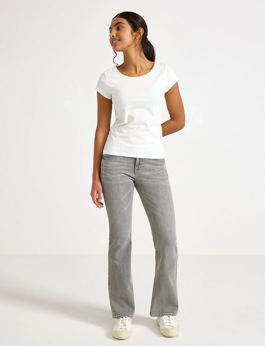 Lindex - FREJA Flared leg jeans with decorated back pockets - bootcut jeans - grey - 0