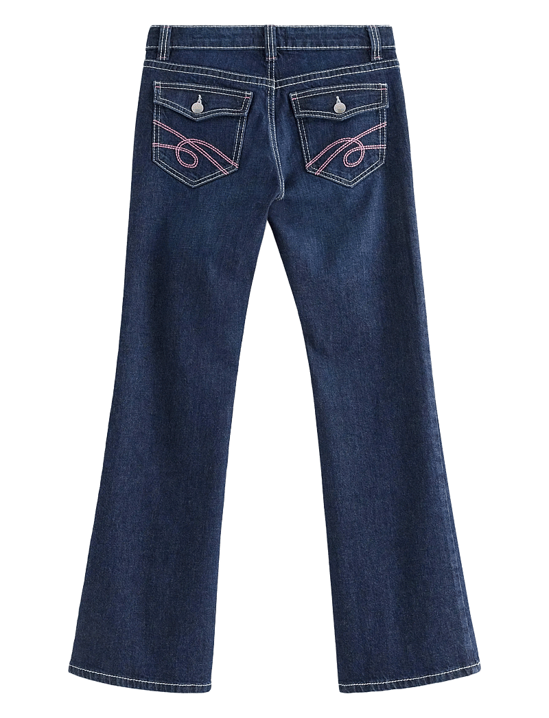 Lindex - Trousers denim Freja pink cont - bootcut jeans - dark denim - 2