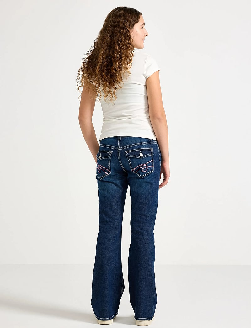 Lindex - Trousers denim Freja pink cont - bootcut jeans - dark denim - 3