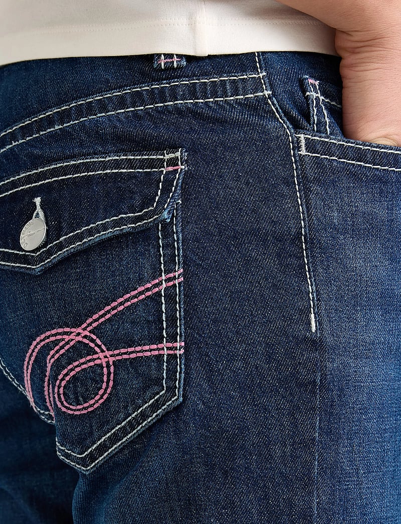 Lindex - Trousers denim Freja pink cont - bootcut jeans - dark denim - 4