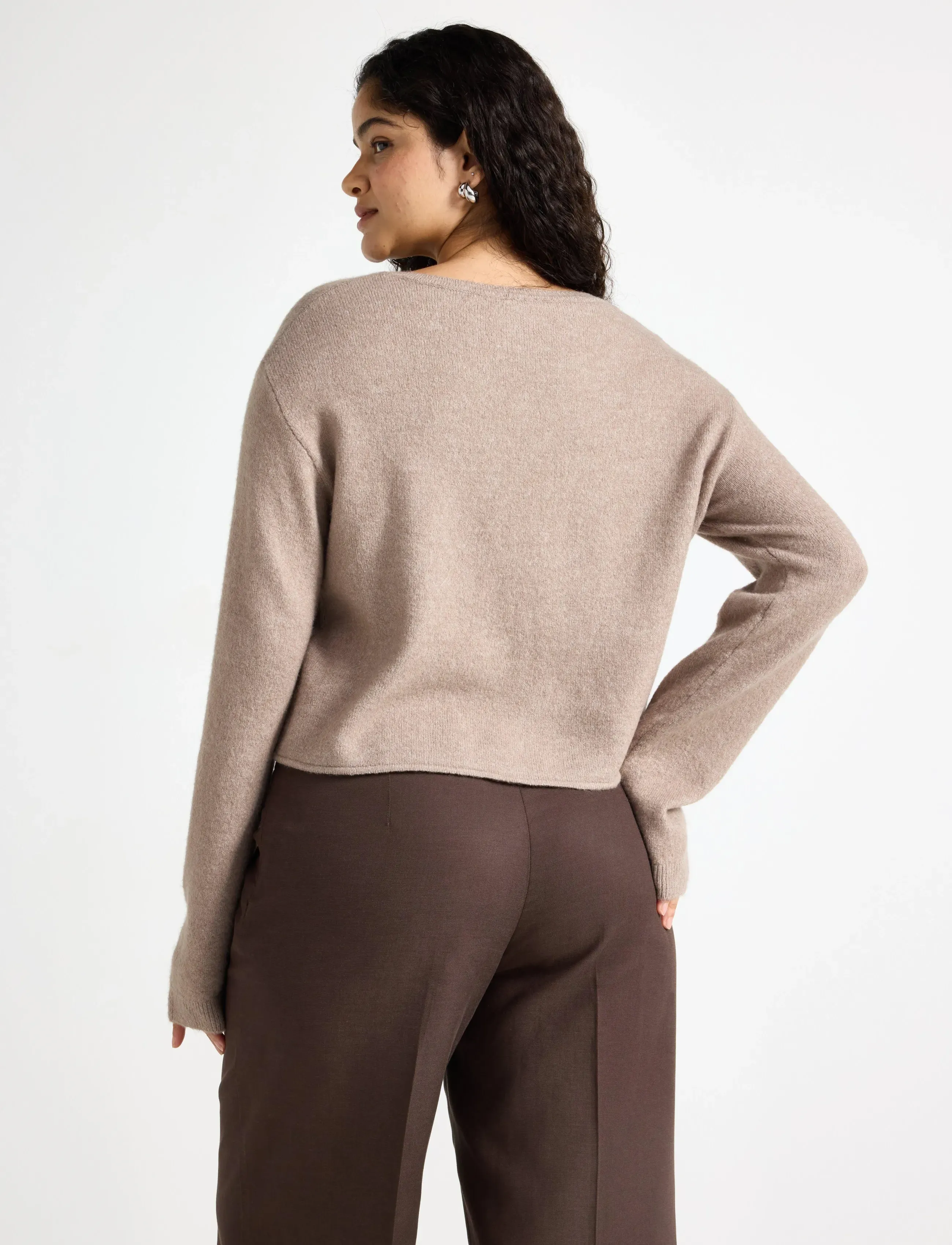 Lindex - Knitted cardigan - koftor - light dusty brown - 3