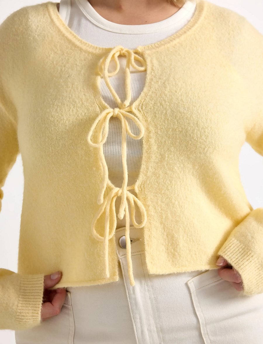 Lindex - Knitted cardigan - strickjacken - light yellow - 4