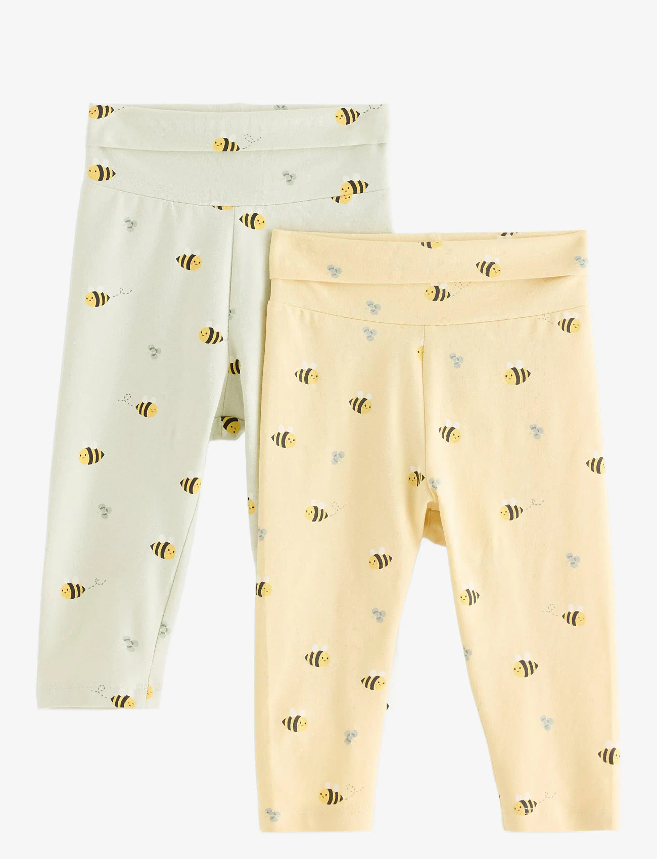 Lindex - Leggings 2 pack aop - leggings - light dusty yellow - 0