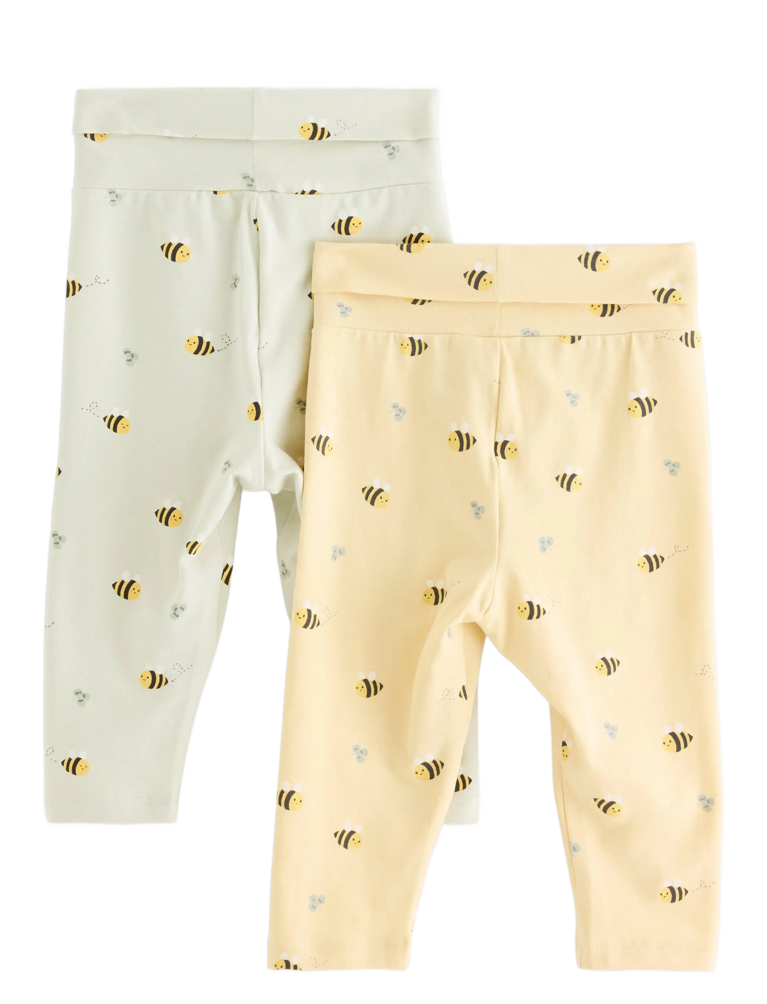 Lindex - Leggings 2 pack aop - leggings - light dusty yellow - 1